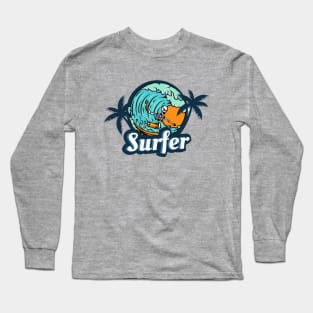 Skull Surfer Surfing Lover Long Sleeve T-Shirt